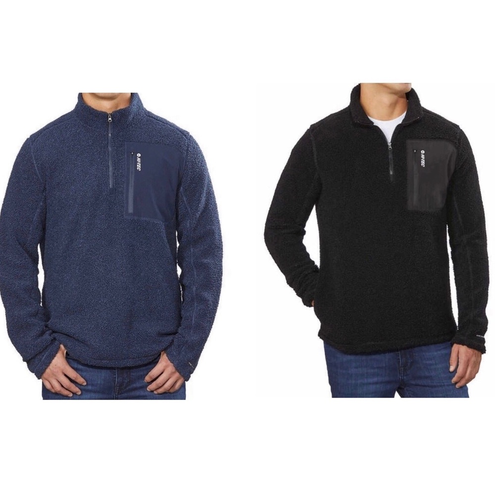 Hi-Tec Men’s ¼ Zip Pullover Blue and Black XL Set of 2